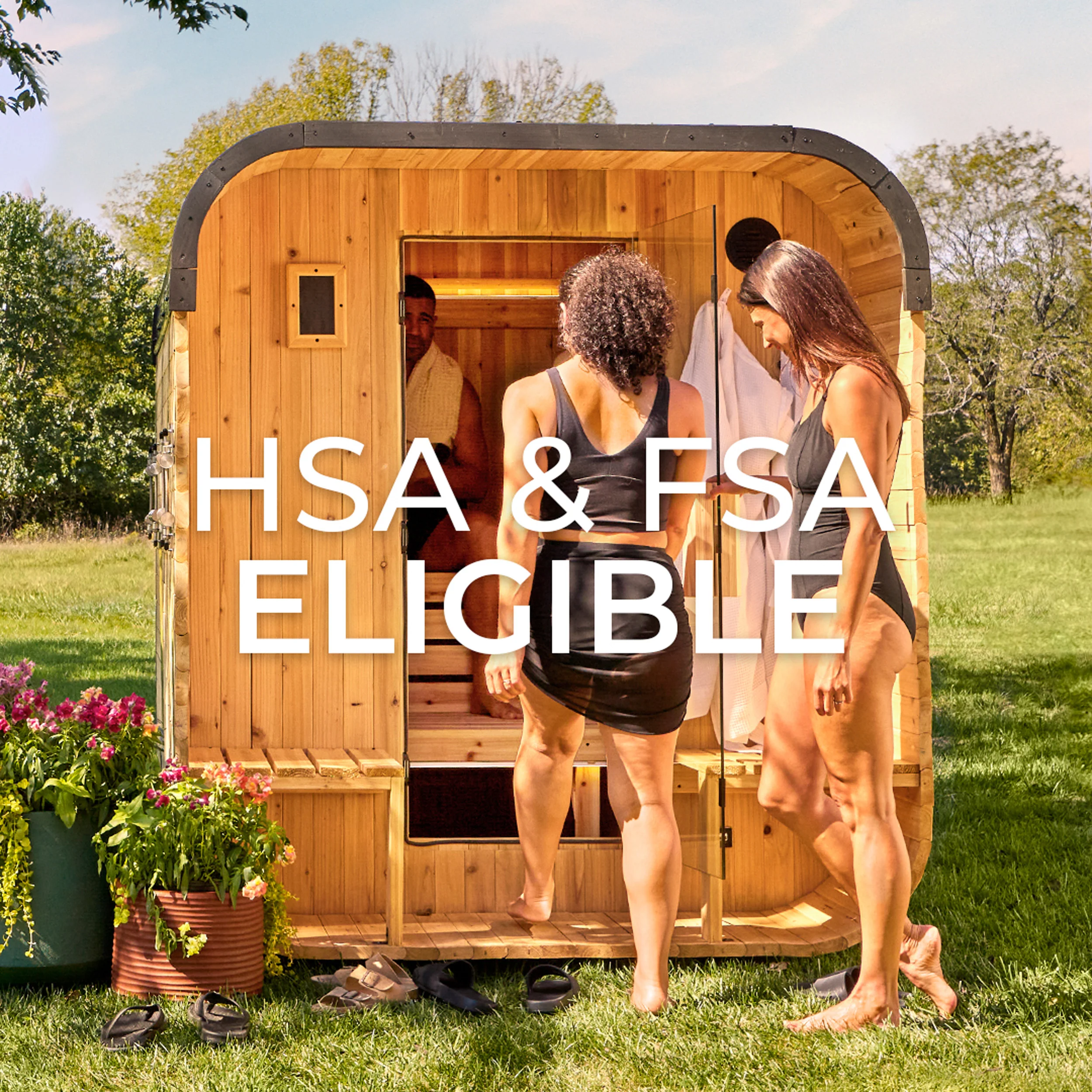 Lennon Outdoor Cube Sauna with Porch �?4-6 Person