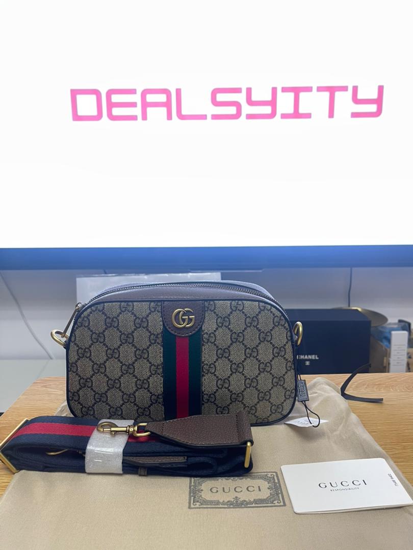 Gucci Ophidia Small Crossbody Bag Beige/Ebony 24cm/9.4in