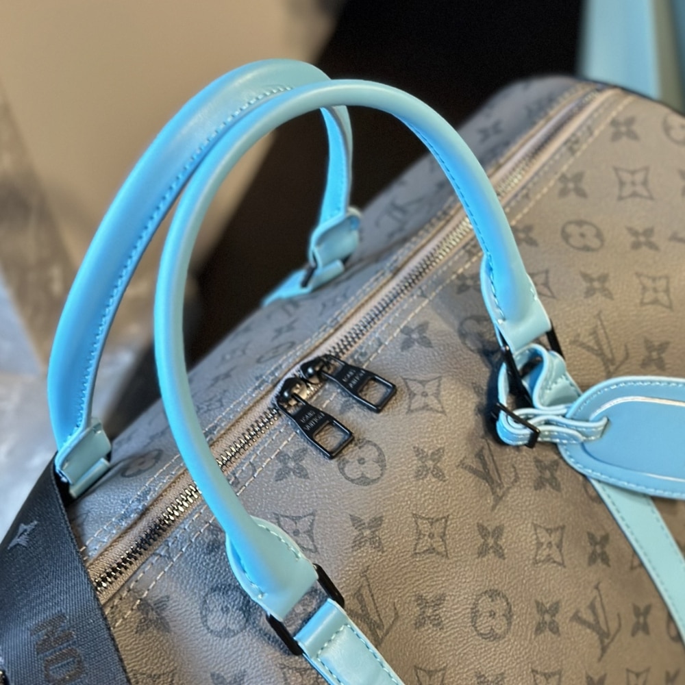 Louis Vuitton Keepall Bandoulière 45 Monogram Eclipse Reverse Coated Canvas Turquoise 45cm M11481