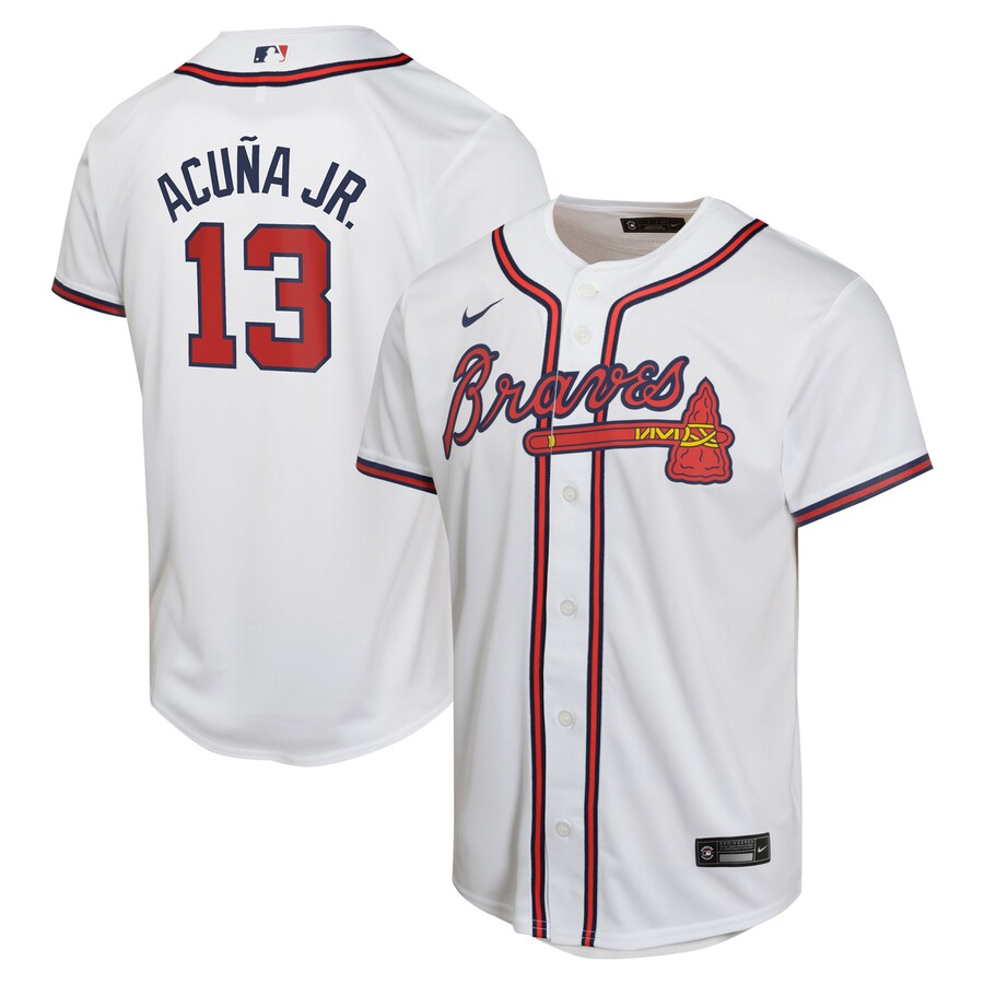 Ronald Acuña Jr. Atlanta Braves Youth Home Game Player Jersey White