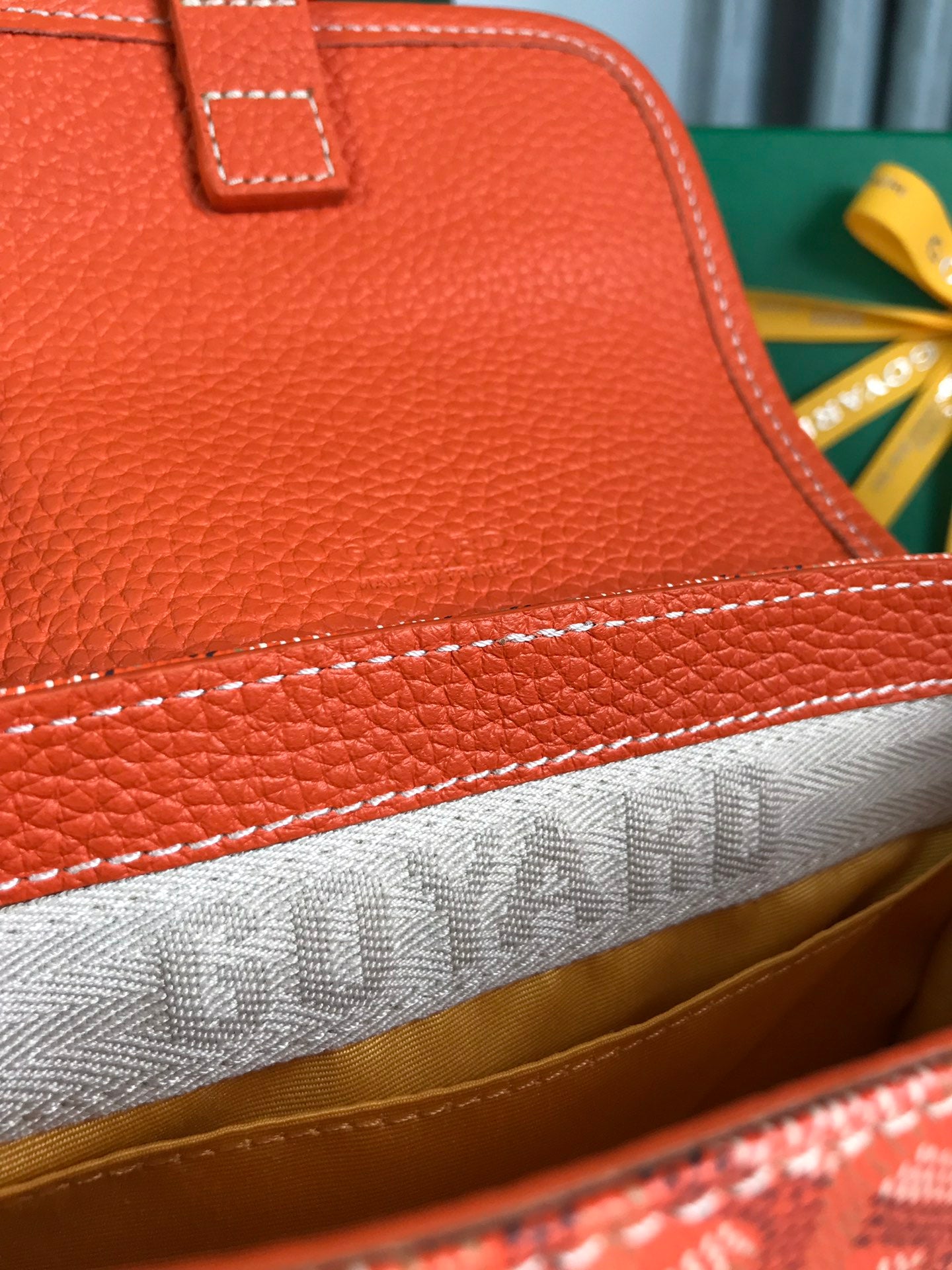 Goyard Grand Bleu 16 Cm Orange Goyardine Canvas And Lambskin