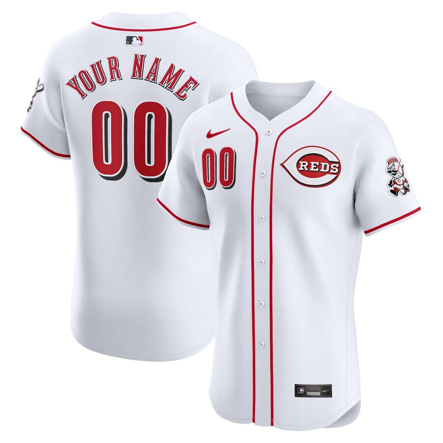 Cincinnati Reds Home Elite Custom Jersey White