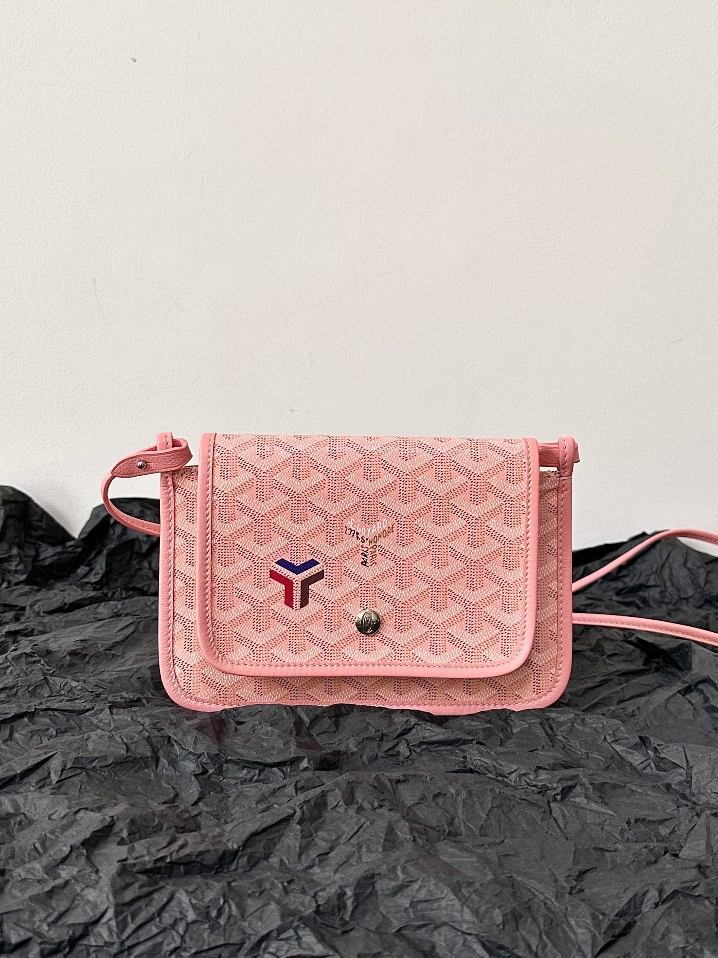 Goyard Plumet Pocket Wallet 20cm Pink Goyardine Canvas And Lambskin Trim