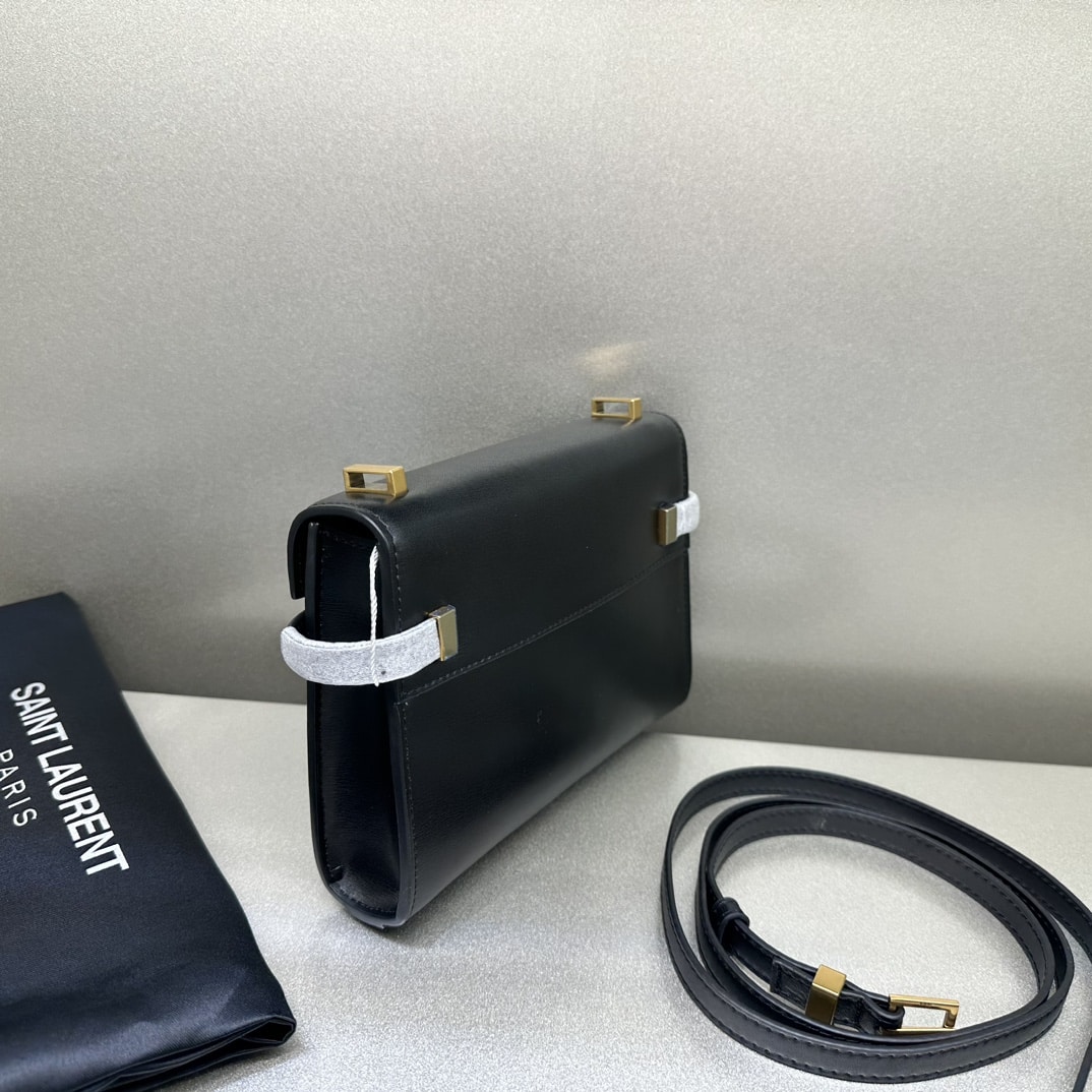 Saint Laurent Manhattan Small Shoulder Bag In Box Saint Laurent Leather Black 19Cm