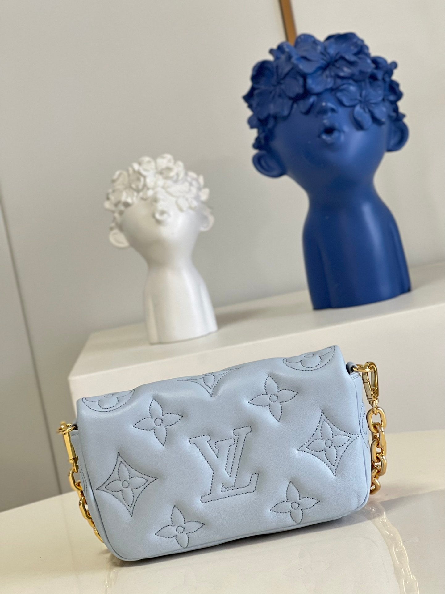 Louis Vuitton Wallet On Strap Bubblegram Blue