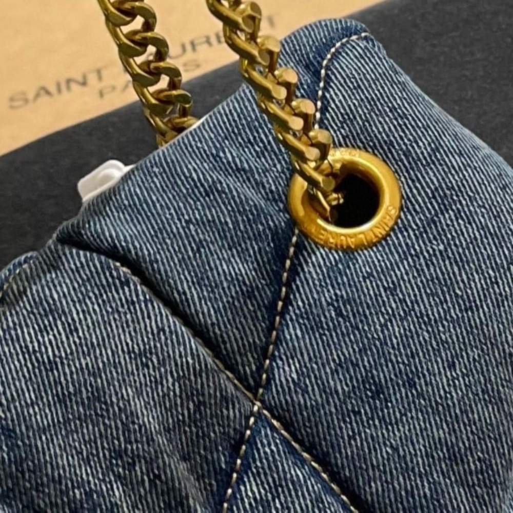 Saint Laurent Puffer Toy Denim Blue 28Cm 7593372PT674575