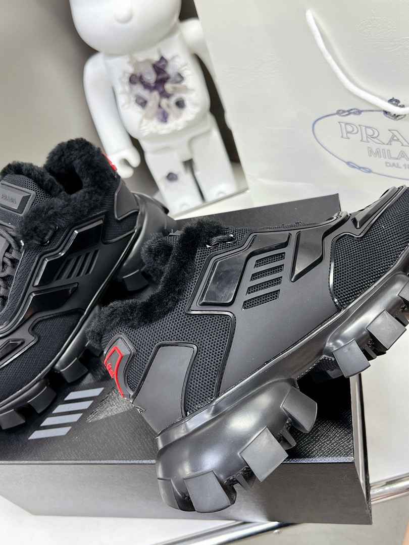 Prada Cloudbust Thunder Technical Fabric Sneakers Black