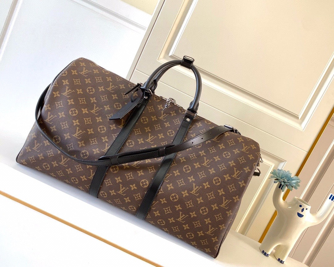 Louis Vuitton Keepall Bandouli Re 55 Monogram Macassar 55cm M56714