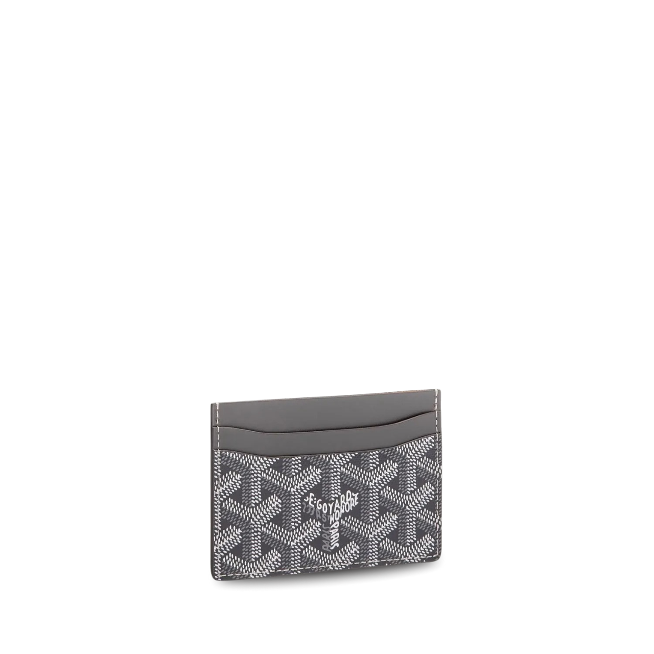 Goyard Saint-Sulpice Card Wallet 10 Cm Grey Black Goyardine Canvas And Calfskin