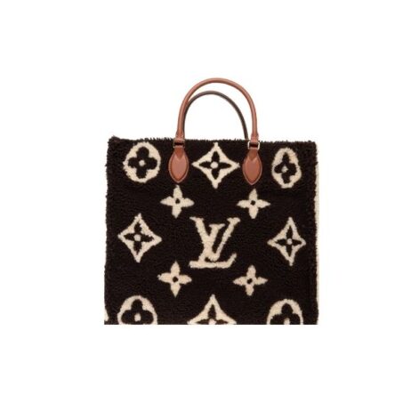 Louis Vuitton Onthego Monogram Teddy Fleece Black And White 40Cm