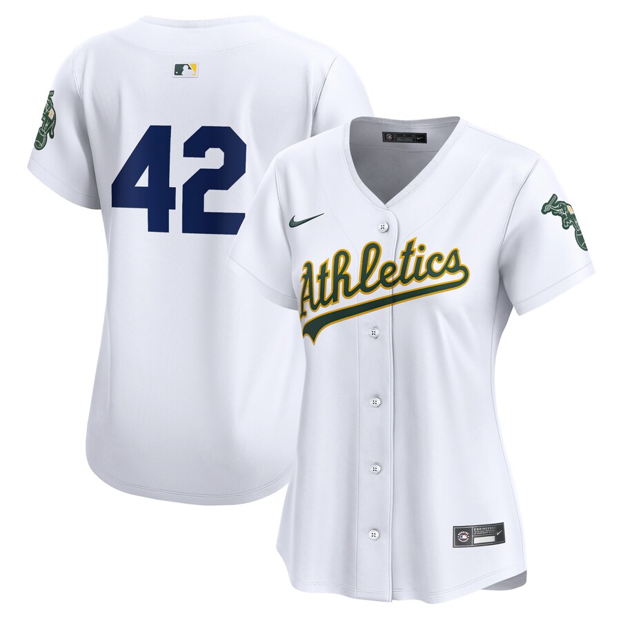 Oakland Athletics Women's 2024 Jackie Robinson Day Home Limited Jersey  White