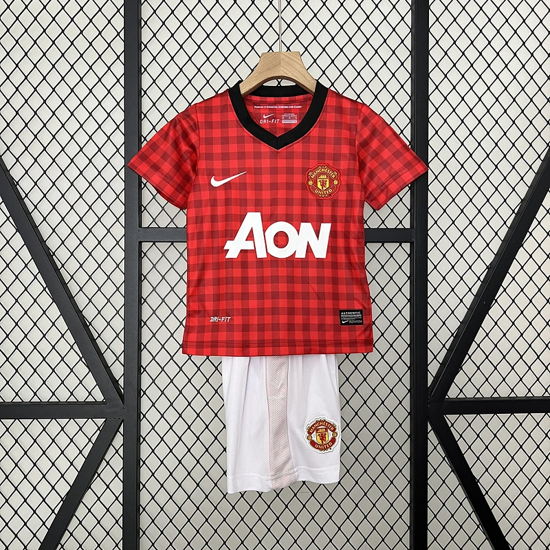 Retro Kids 2012-13 Kids Manchester United home Football jersey retro