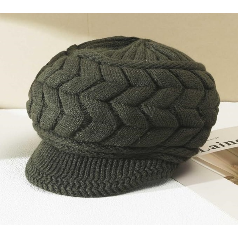 Wool Knit Hat with Visor