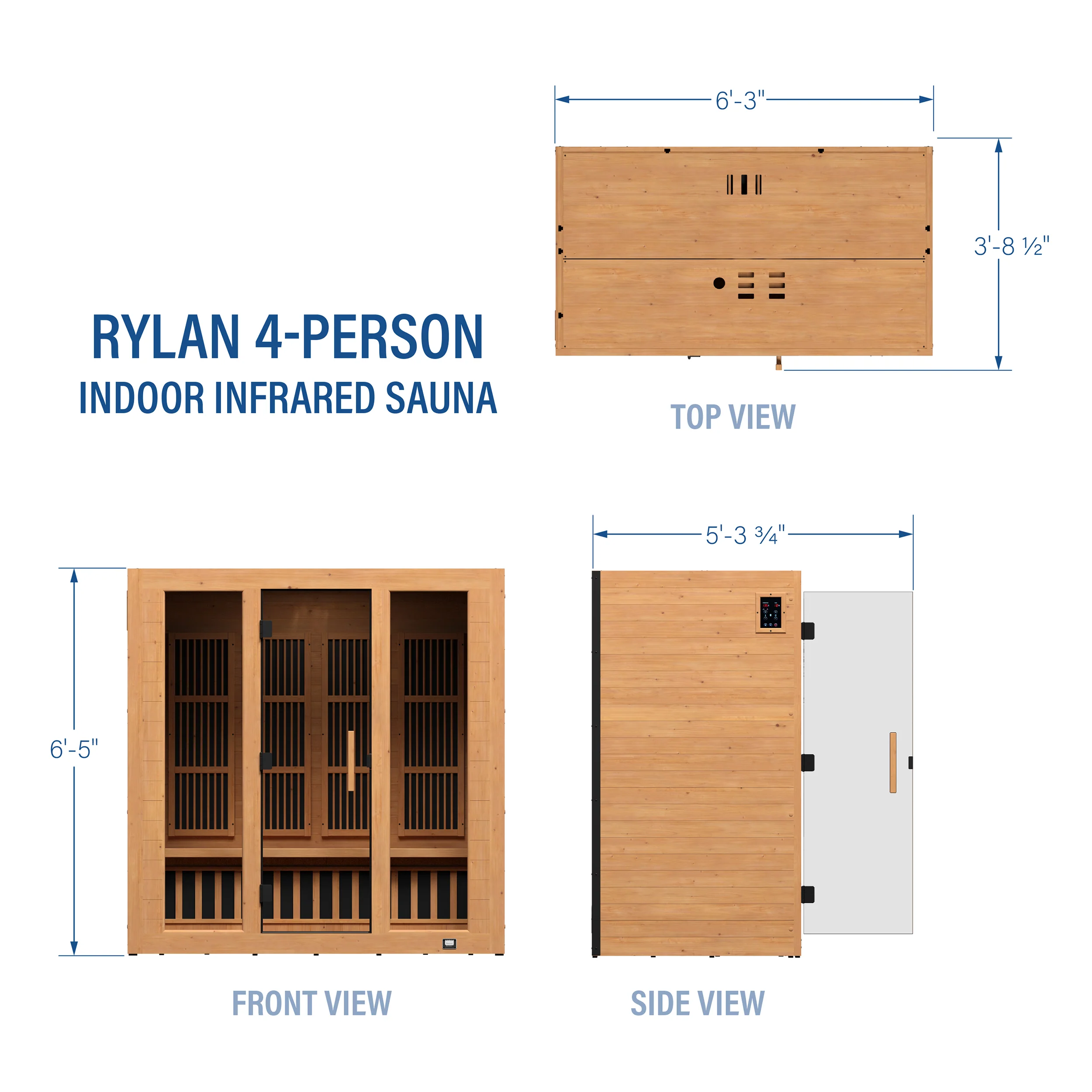 Rylan Indoor Infrared Sauna �?4 Person