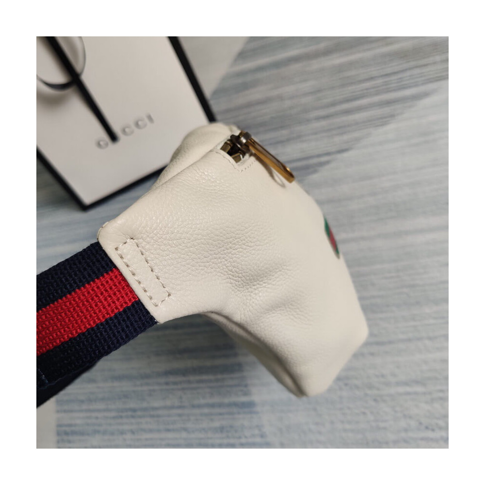 Gucci Print Leather Belt Bag White