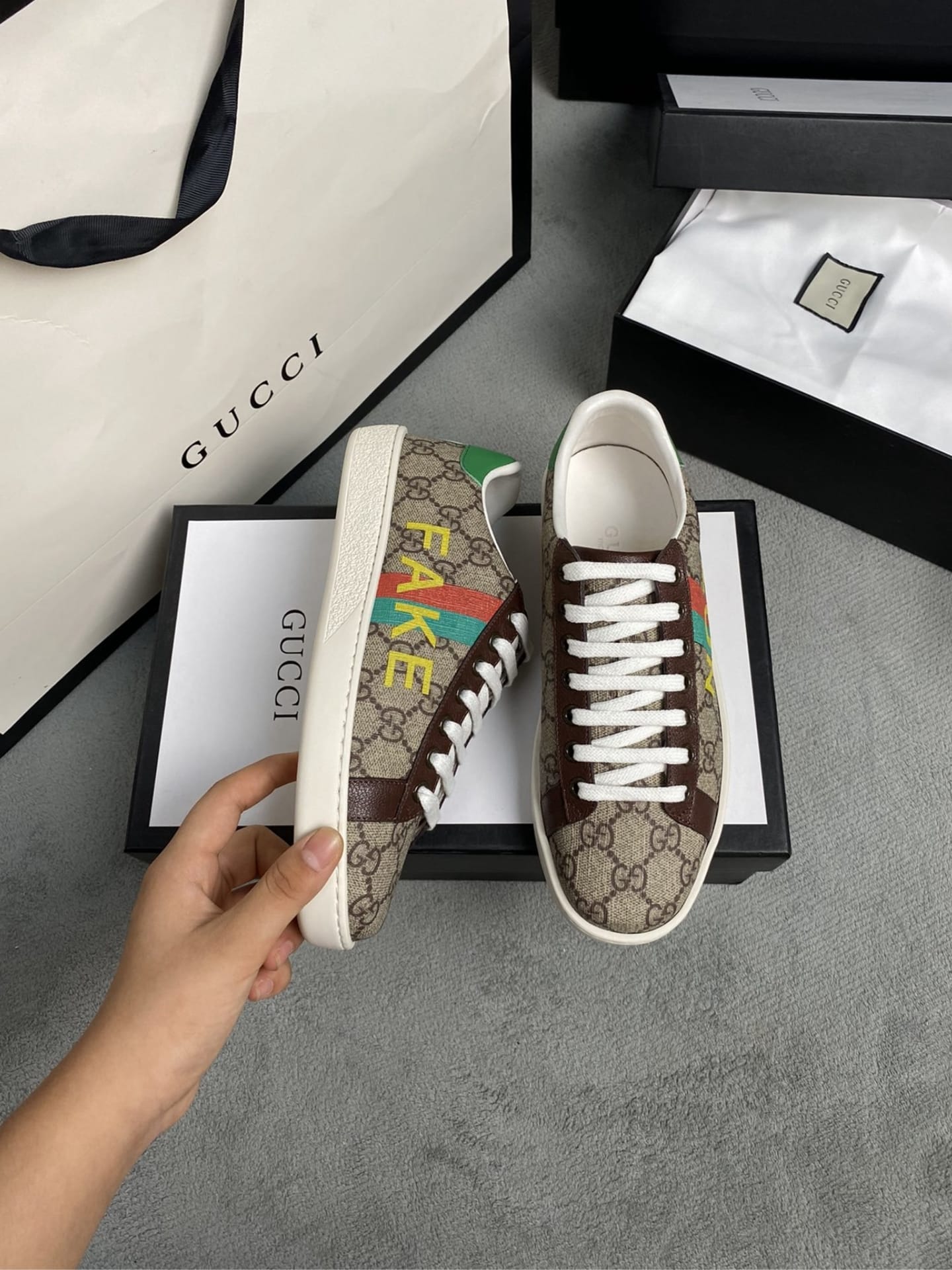 Gucci Ace ?Fake Not Print? 636358 2Gc10 8260