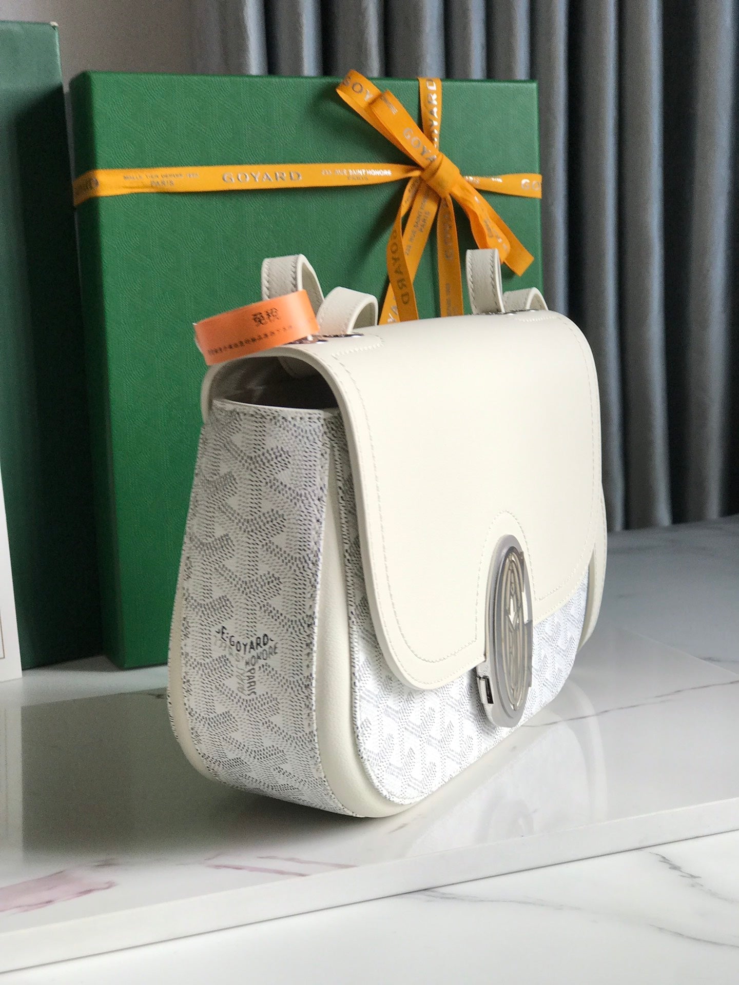 Goyard 233 Bag 25 Cm White Calfskin And Goyardine Canvas 25cm