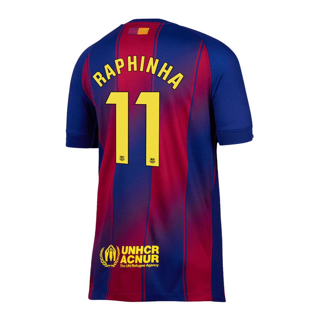 RAPHINHA #11 Barcelona Home Soccer Jersey 2025/26