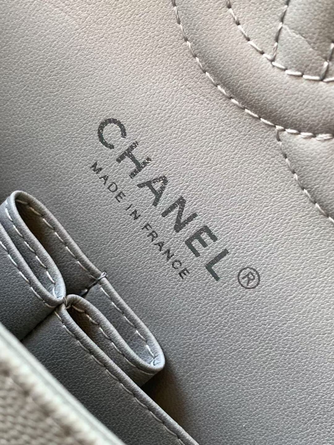 Chanel Classic Flap Bag 25 cm Light Blue Caviar Silver-Tone Hardware A01112