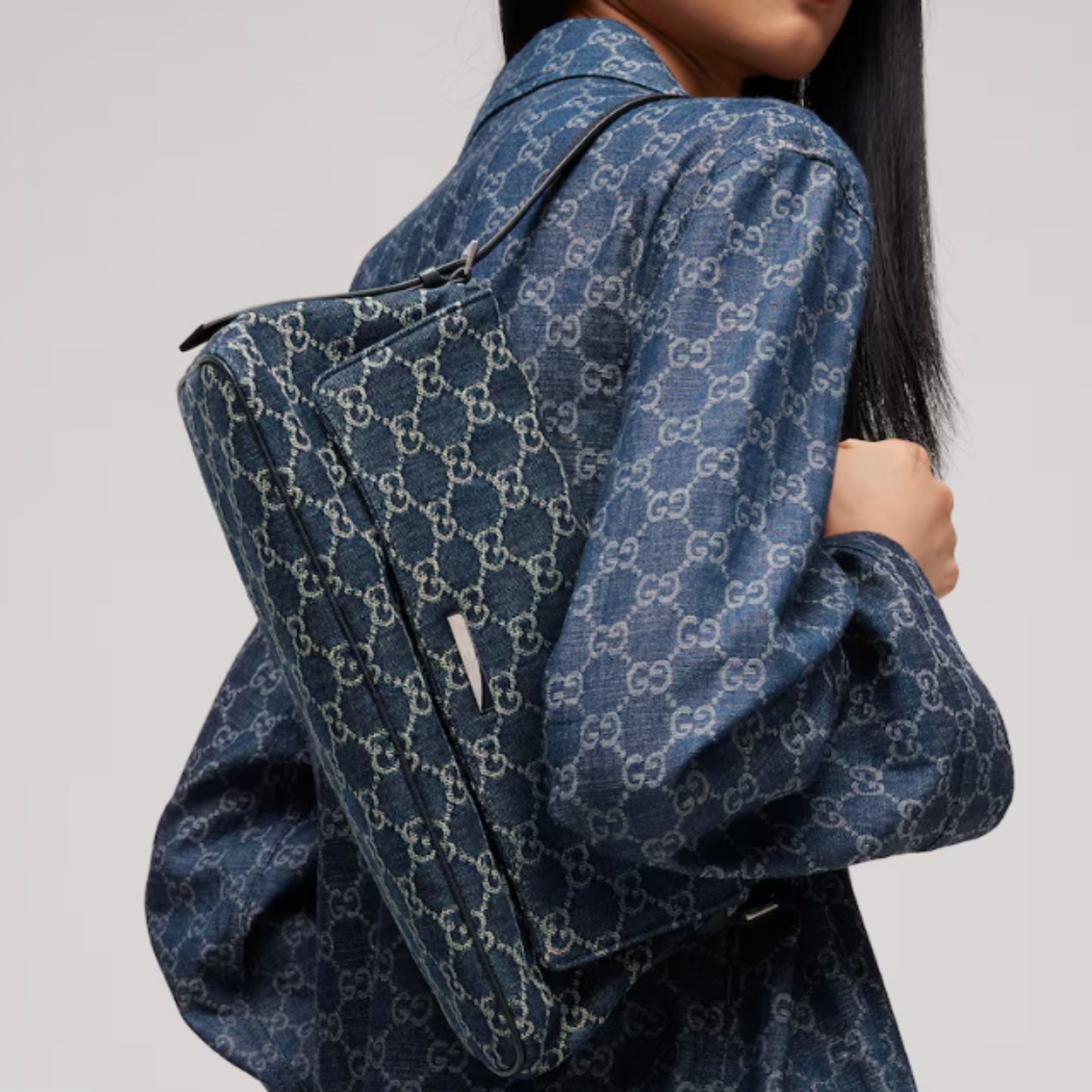 Gucci Madison Medium Shoulder Bag 31cm/12.2in Blue GG Denim ‎874744