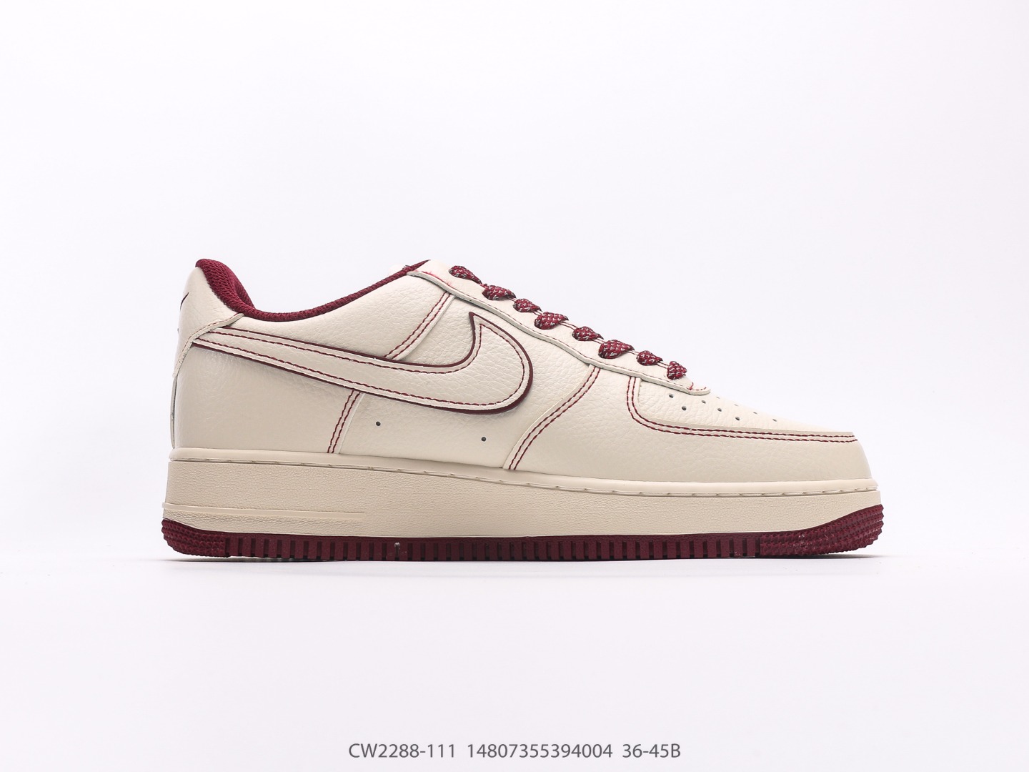 Nike Air Force 1 Low Stussy Cream Burgunddy
