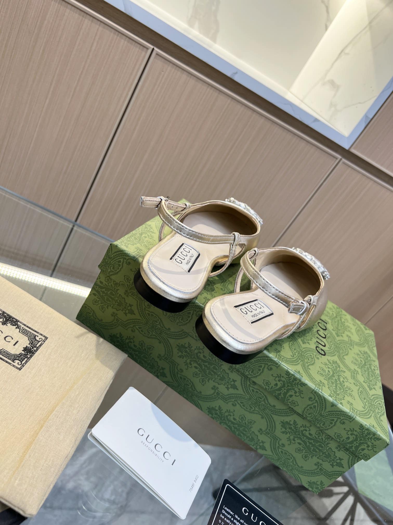 Gucci Gg Crystal Slingback Silver