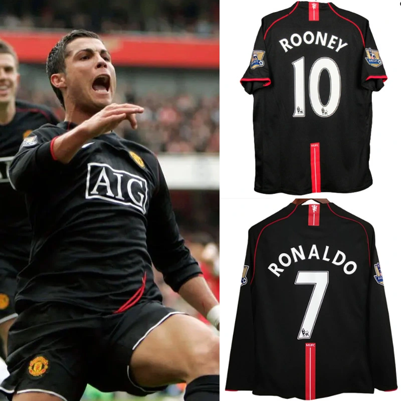 Retro 2007-08 Manchester United away retro football jersey Fan version