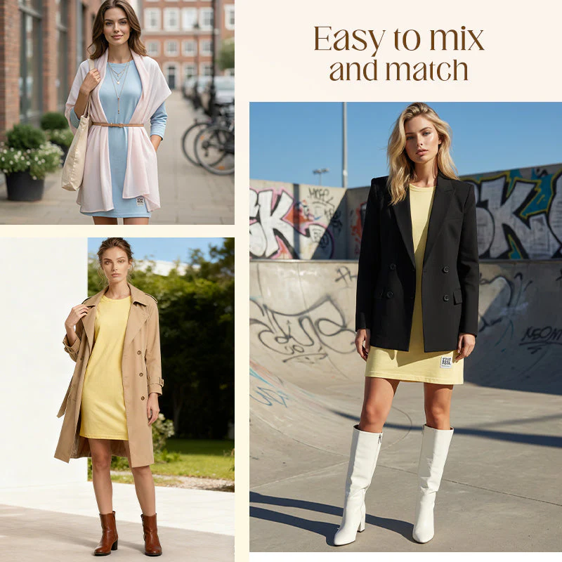 ✨🔥Women's Crew Neck Casual Loose T-Shirt Dress💕