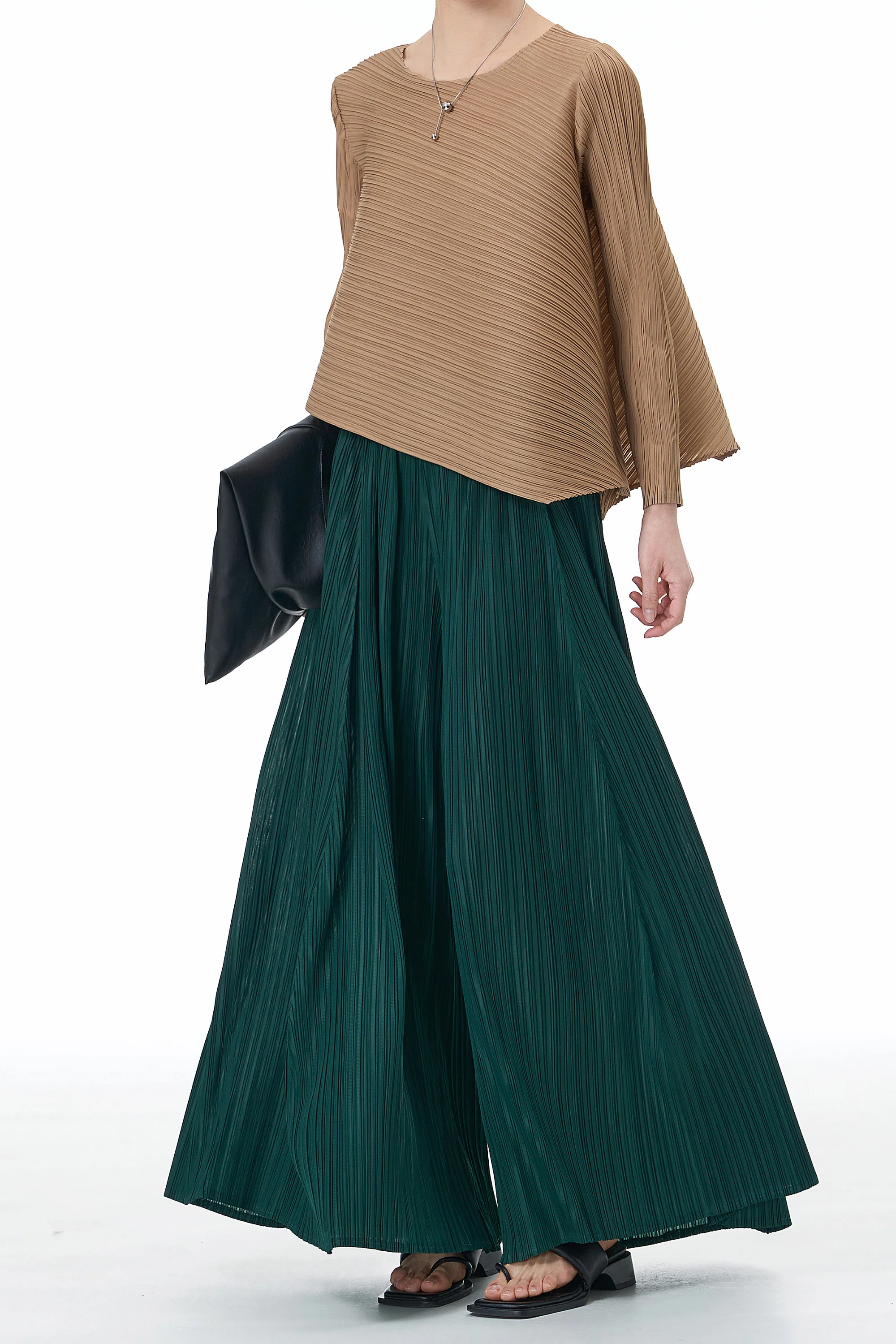Forest Beige Pleated Co-ord set