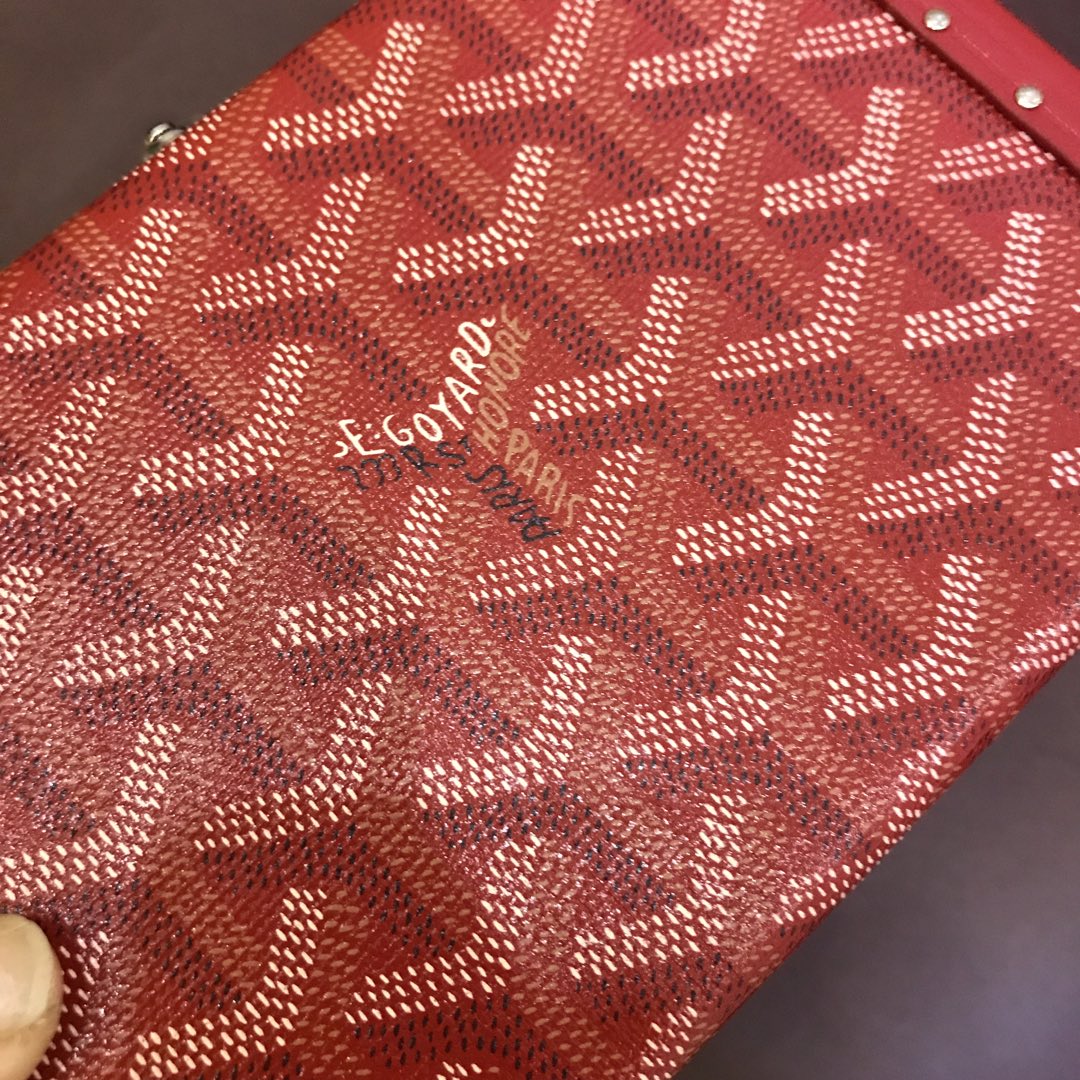Goyard Minaudiere Trunk Bag 17Cm Red Canvas