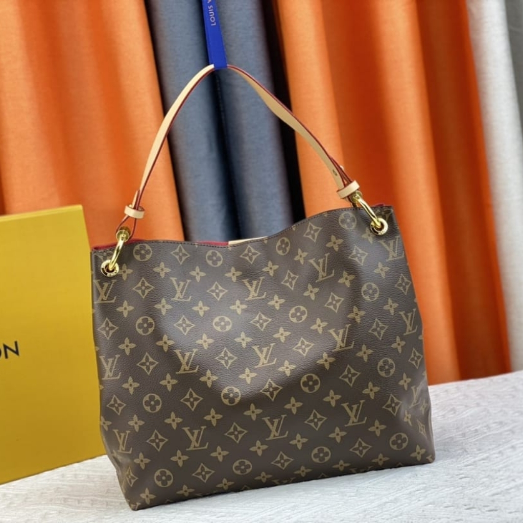 Louis Vuitton Graceful PM Monogram Canvas Red 35Cm
