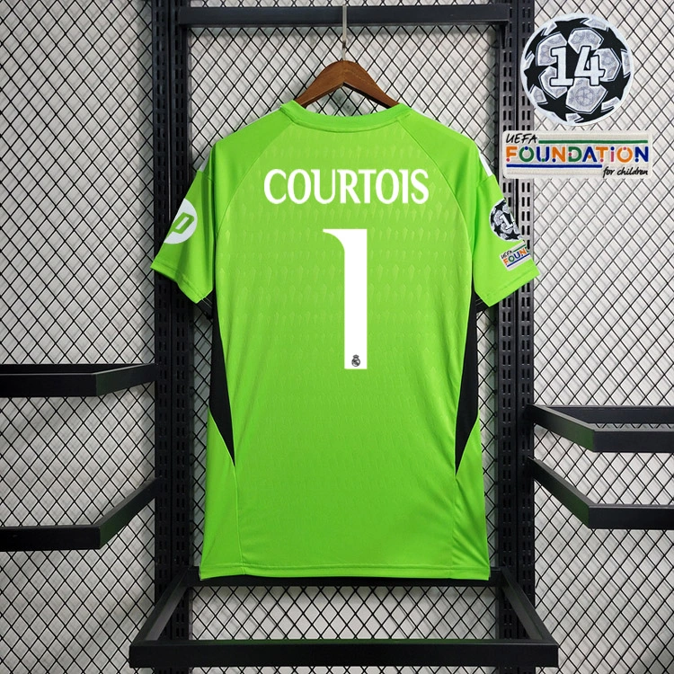 2023-24 Real Madrid goalkeeper green  COURTOIS Football jersey