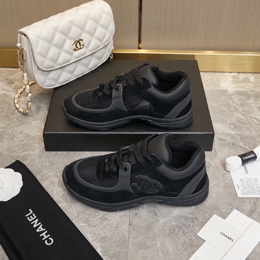 Chanel Cc Logo Sneaker Black G34361 Y53536 94305