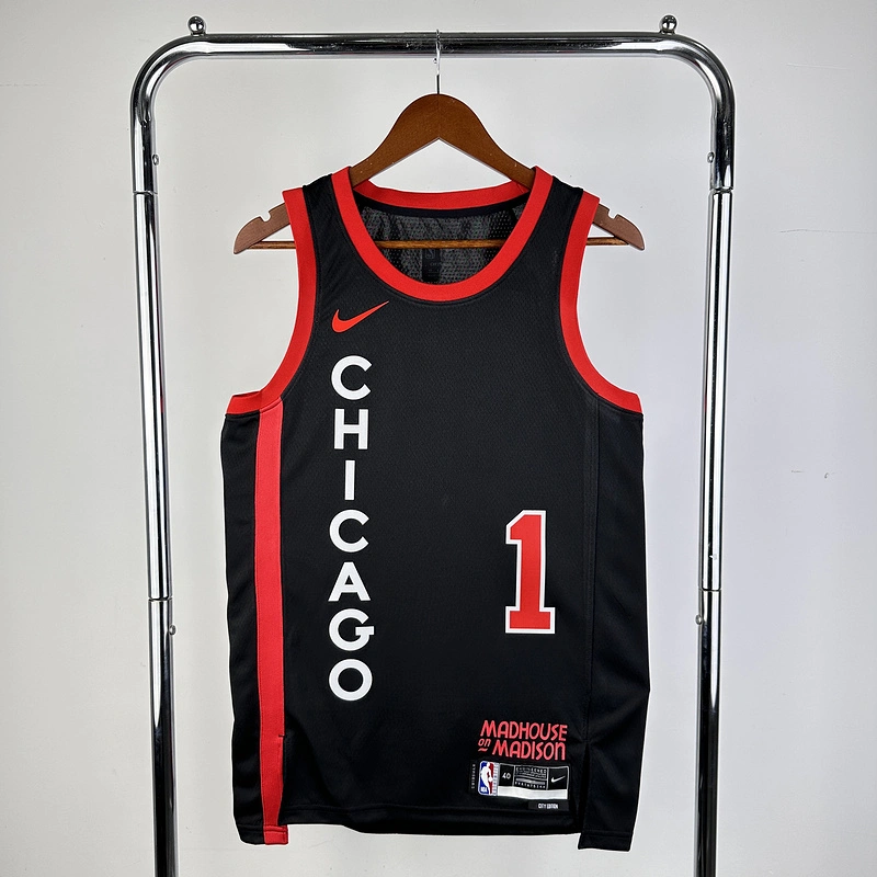 2024 NBA Chicago Bulls 1 ROSE Basketball Jersey