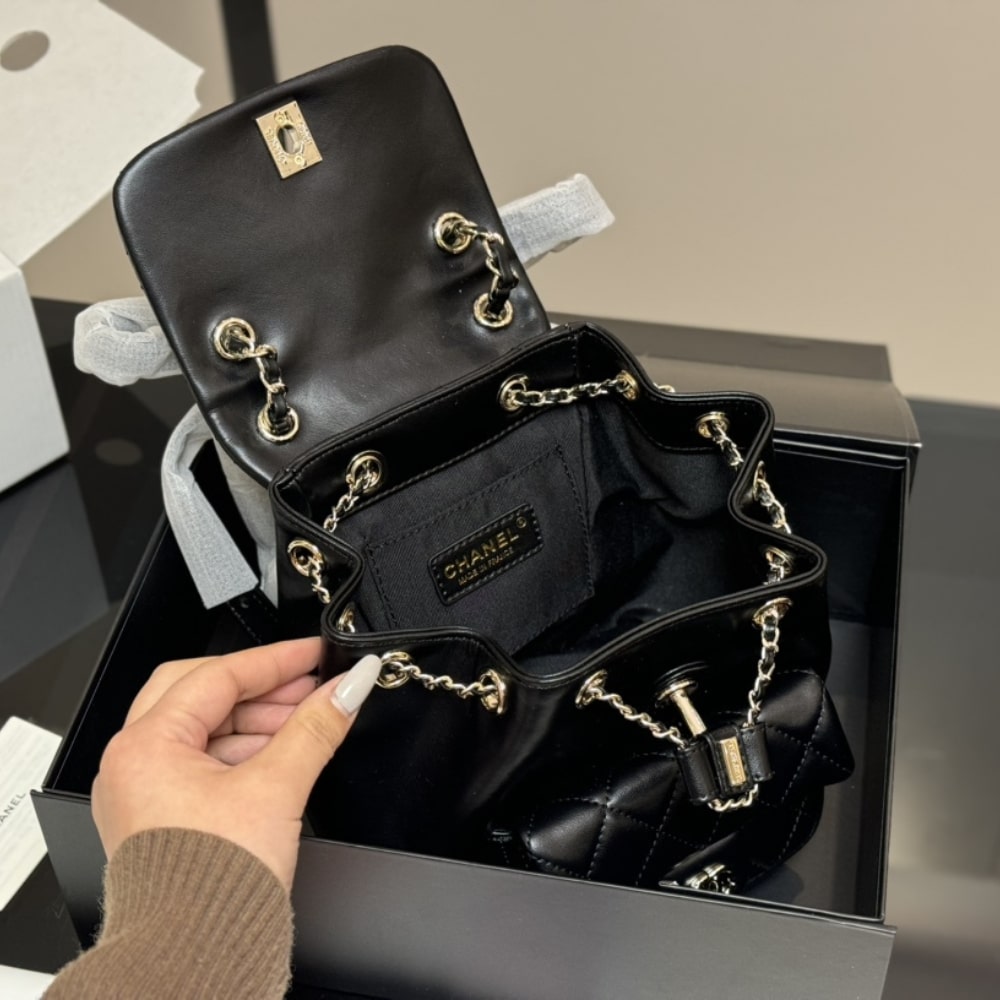 Chanel Mini Duma Backpack Black 20Cm As2908 B09750 94305