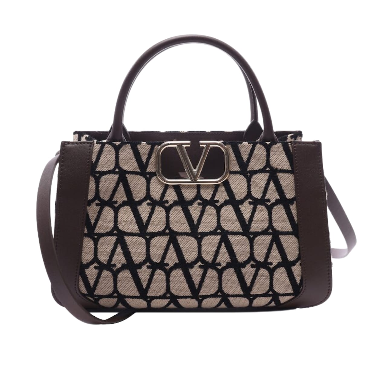 Valentino Garavani Medium Toile Iconographe Handbag Black 25Cm