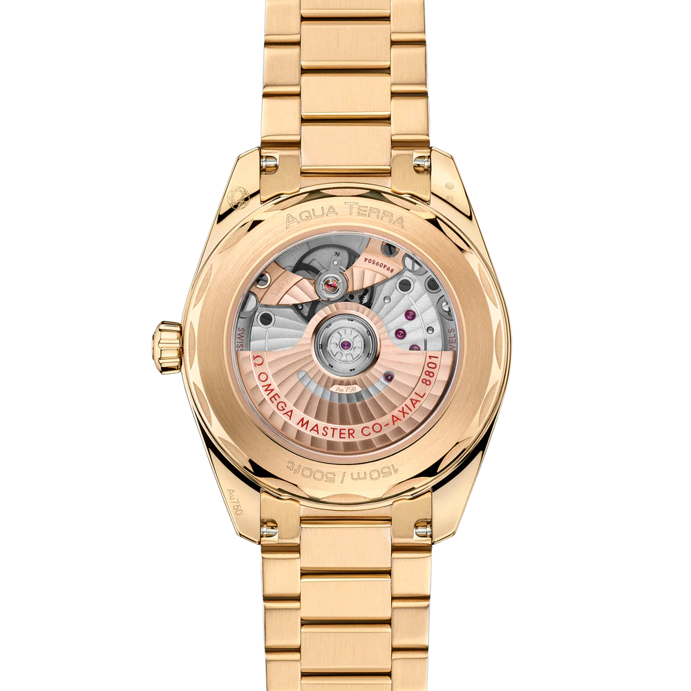 Omega Seamaster Aqua Terra Shades 38 mm Yellow Dial Stainless Steel and Sedna™ 18k Rose Gold Bracelet 220.50.38.20.08.001