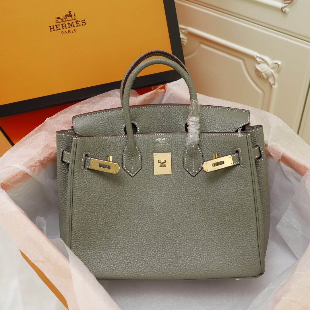 Hermes Birkin Bag 30 Olive Togo Gold Hardware
