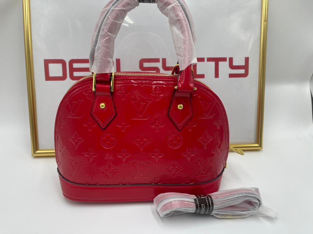 Louis Vuitton Alma Bb Monogram Vernis Leather Red 23Cm