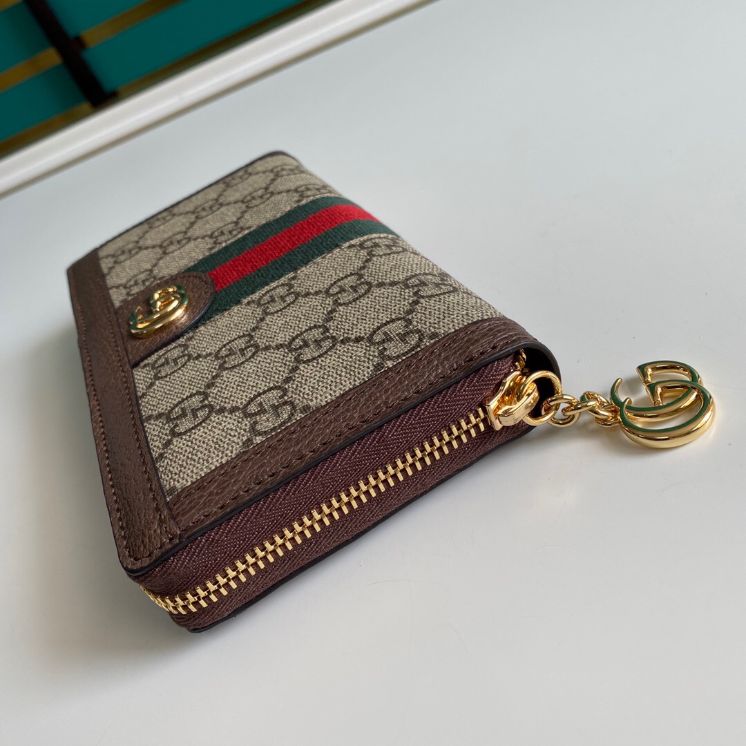 Gucci Ophidia Zip Around GG Supreme Wallet Brown 19cm 523154 96IWG 8745