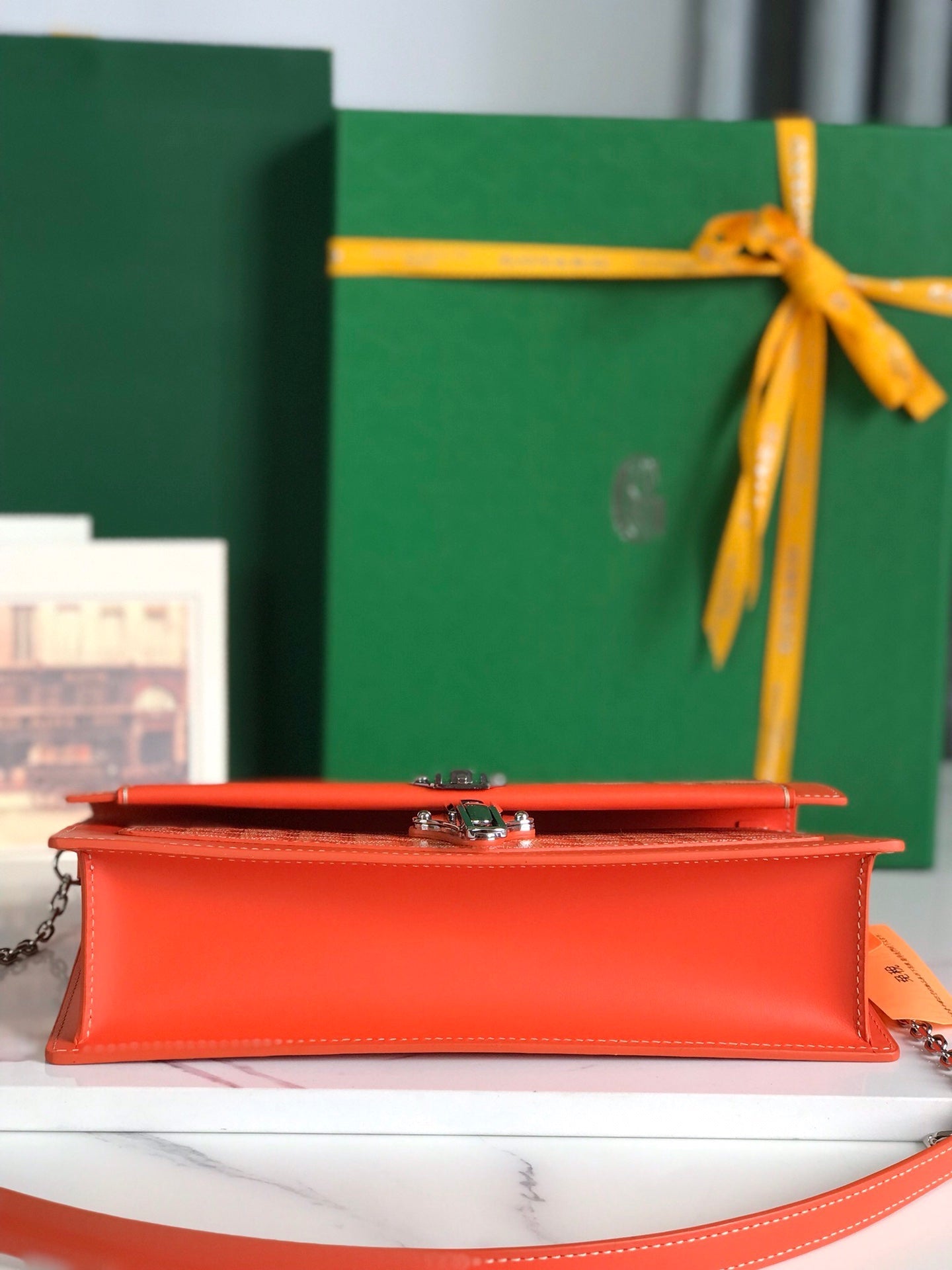 Goyard Duchesse Marie-Caroline Bag 25cm Orange Goyardine Canvas And Smooth Calfskin