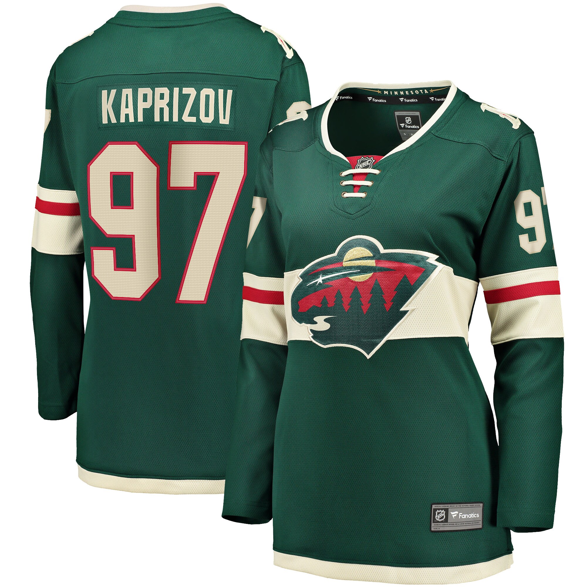 Kirill Kaprizov Minnesota Wild Fanatics Women’s Home Breakaway Replica Jersey – Green