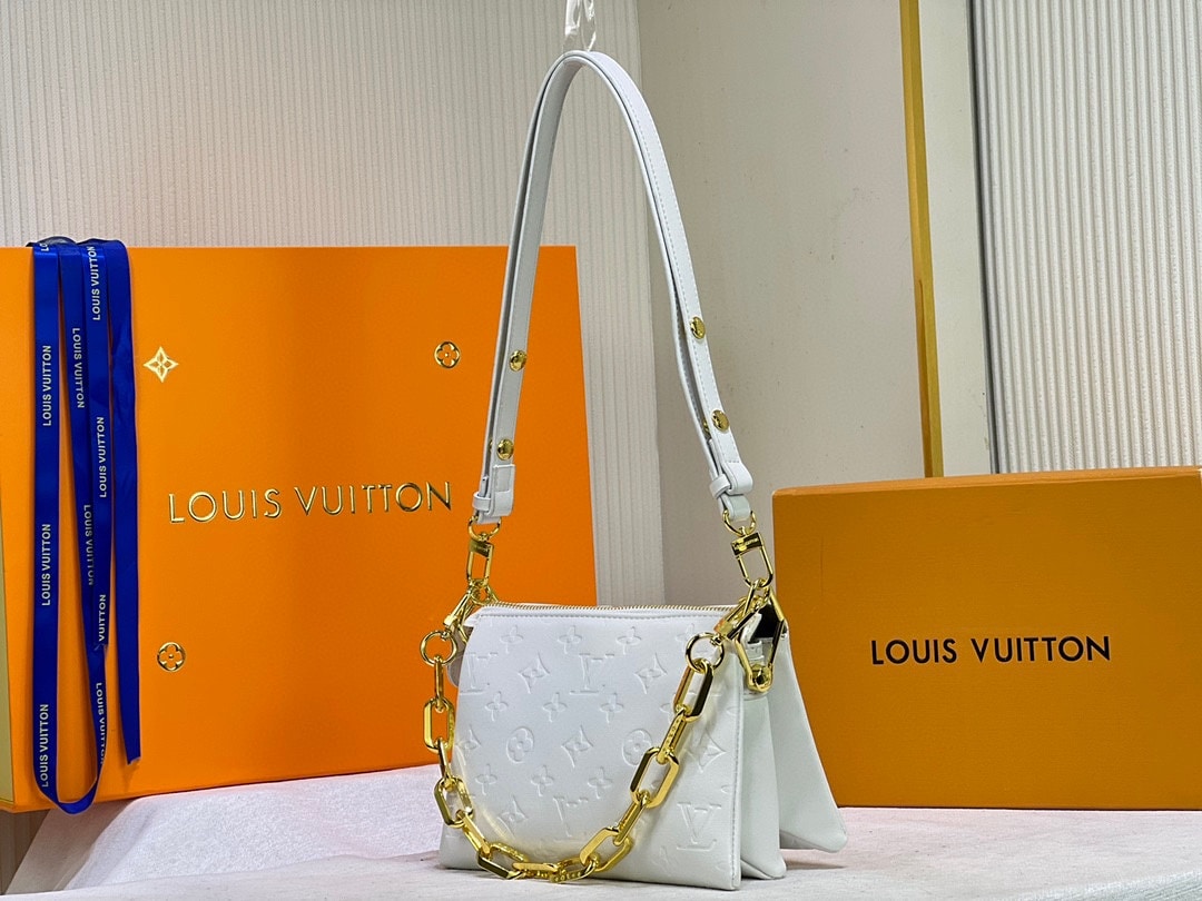 Louis Vuitton Coussin BB 22cm/8.7in Monogram Empreinte Leather White M20770 – Women