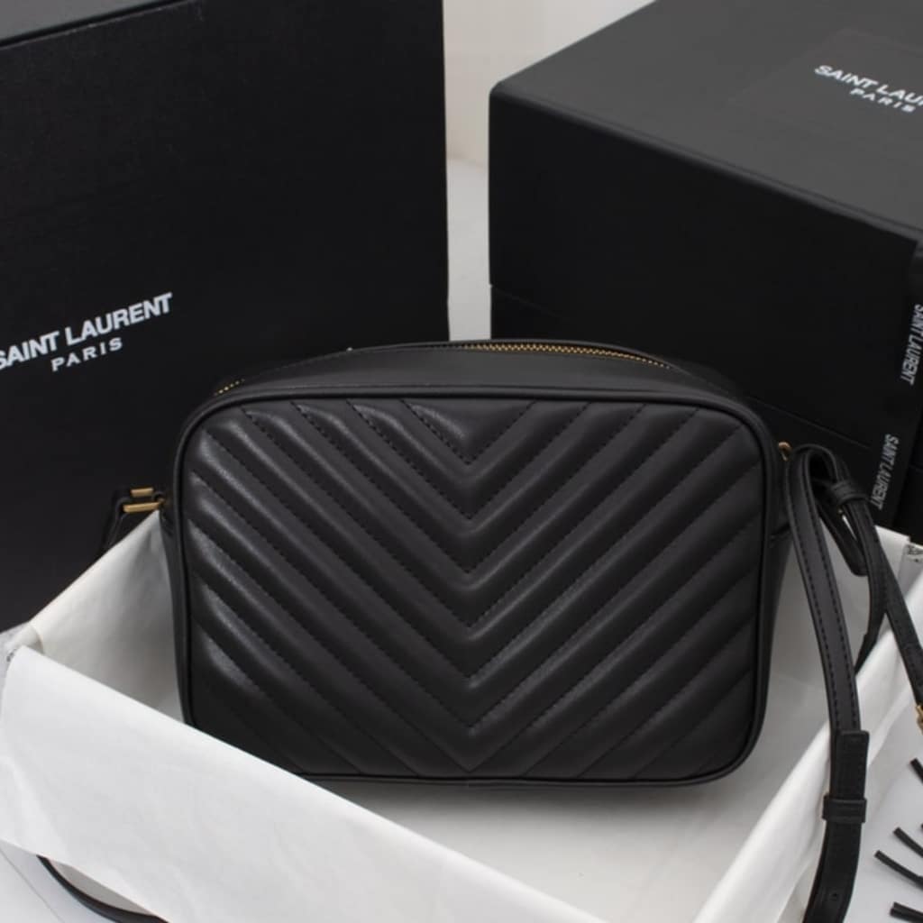 Saint Laurent Lou Camera Bag In Quilted Leather Black Gold Hardware 23Cm 761554DV7071000