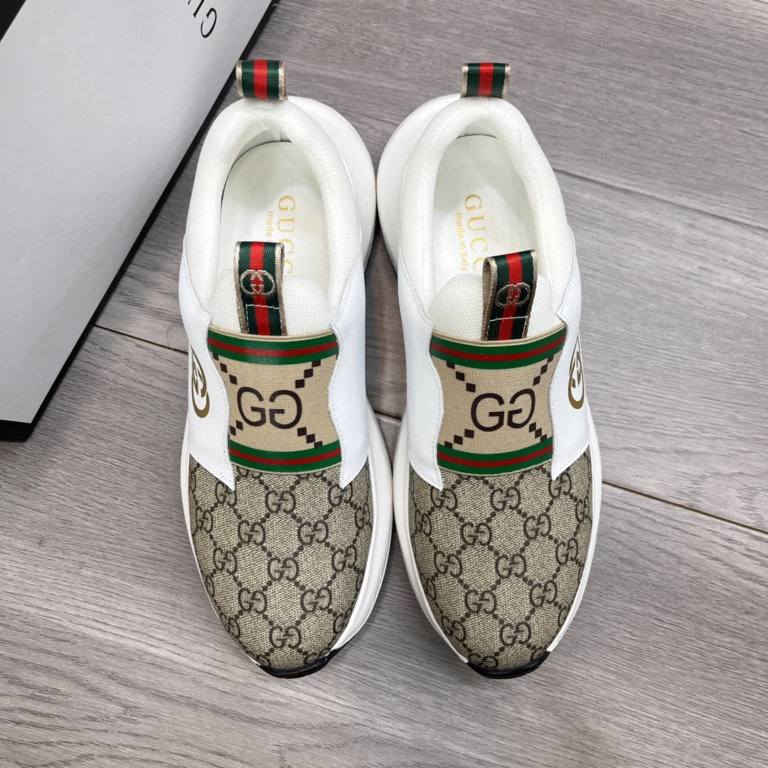 Gucci Sneaker Gg Canvas Beige White