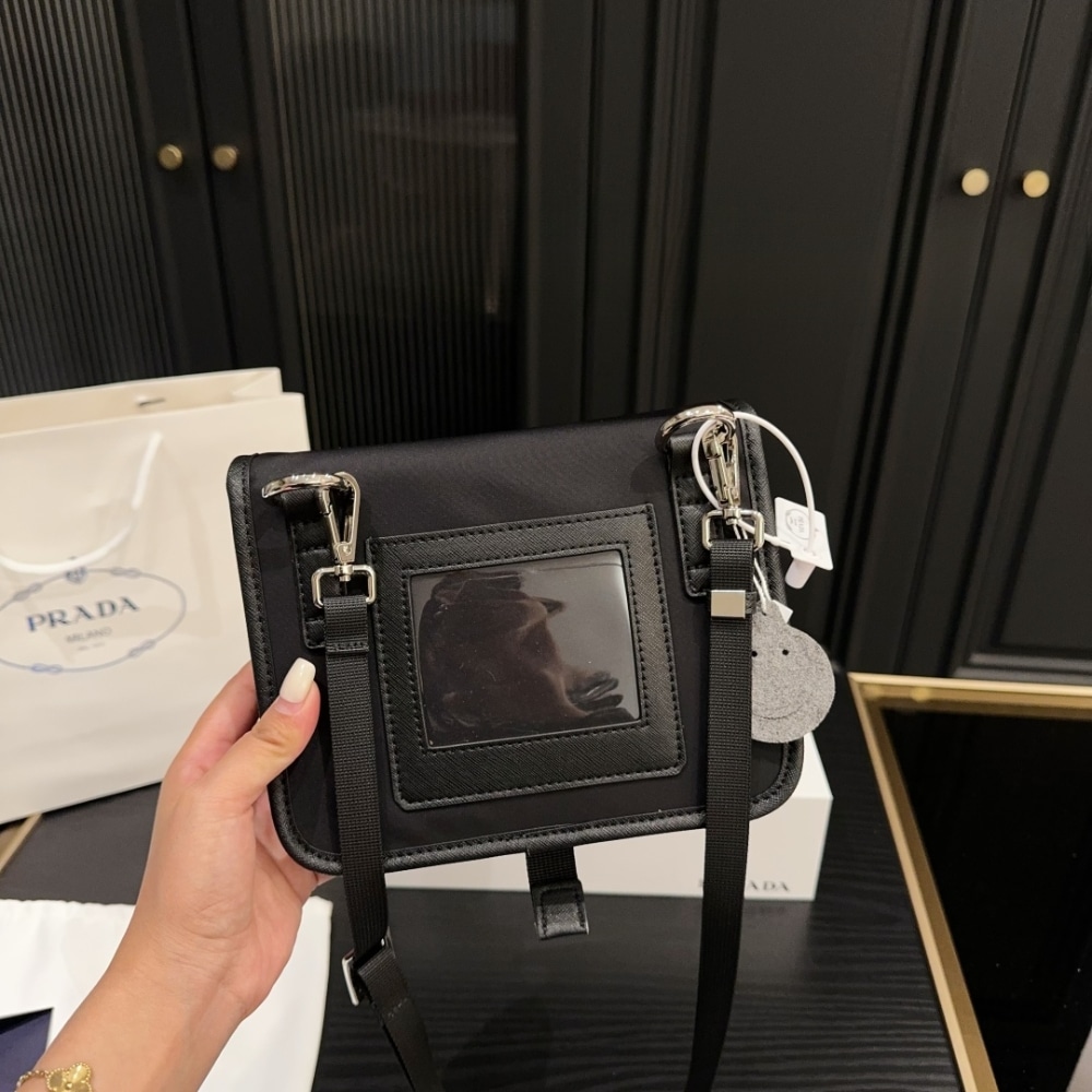Prada Re Nylon And Saffiano Leather Smartphone Case Black 14Cm