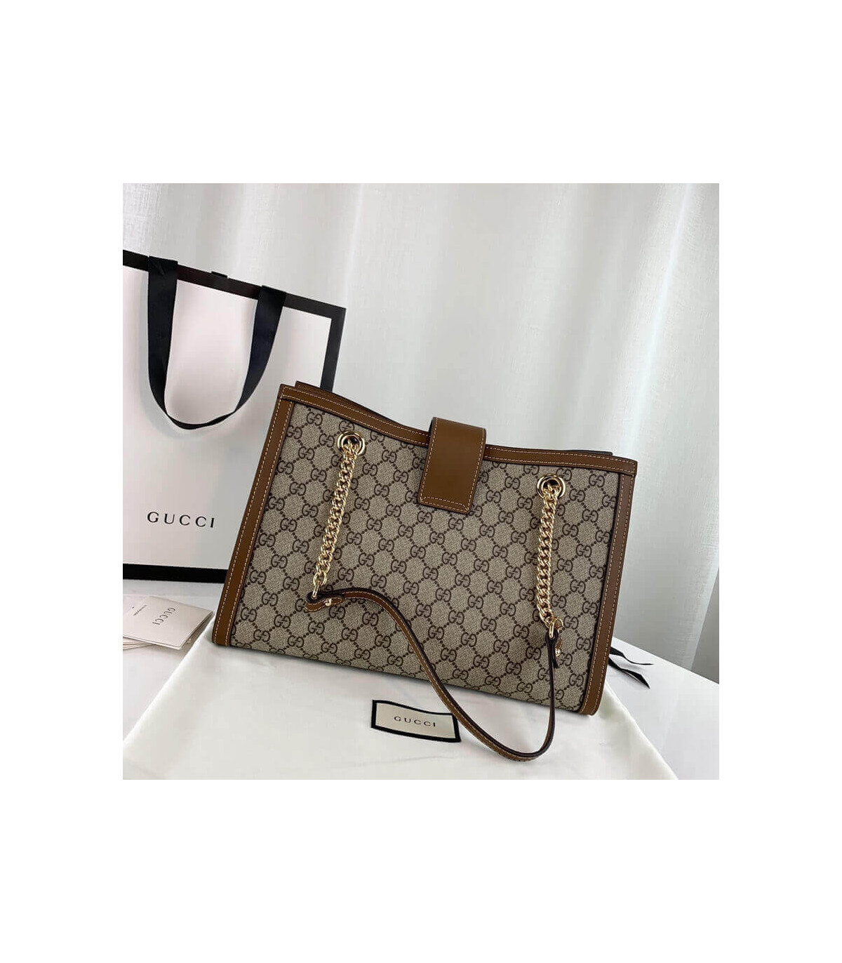 Gucci Padlock Medium GG Shoulder Bag Brown