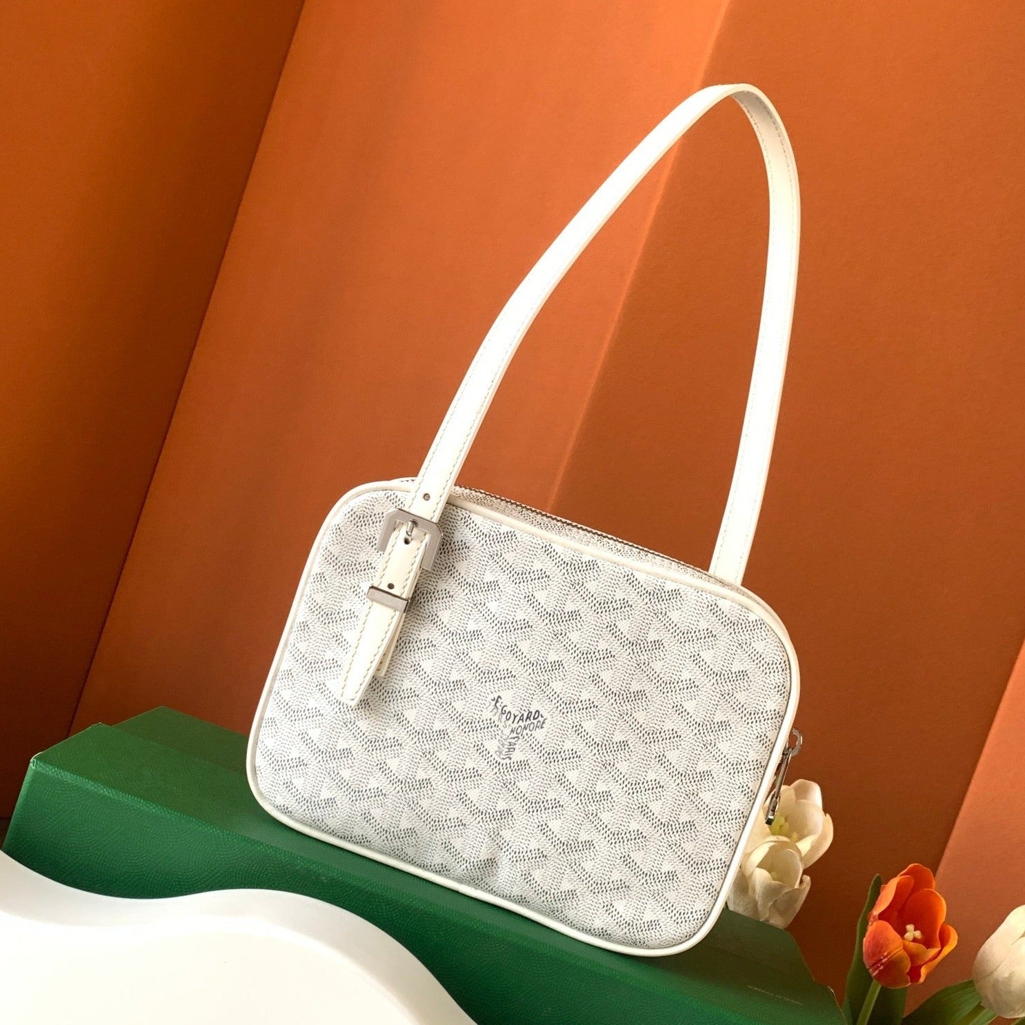 Goyard Yona Bag Coated MM 21Cm White Canvas
