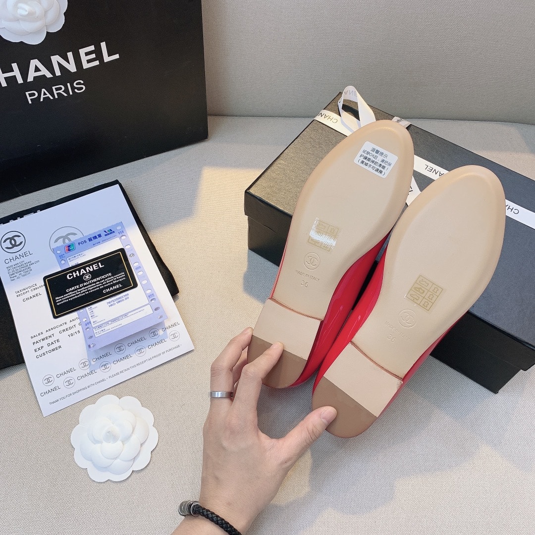 Chanel Red Women’S Ballerinas