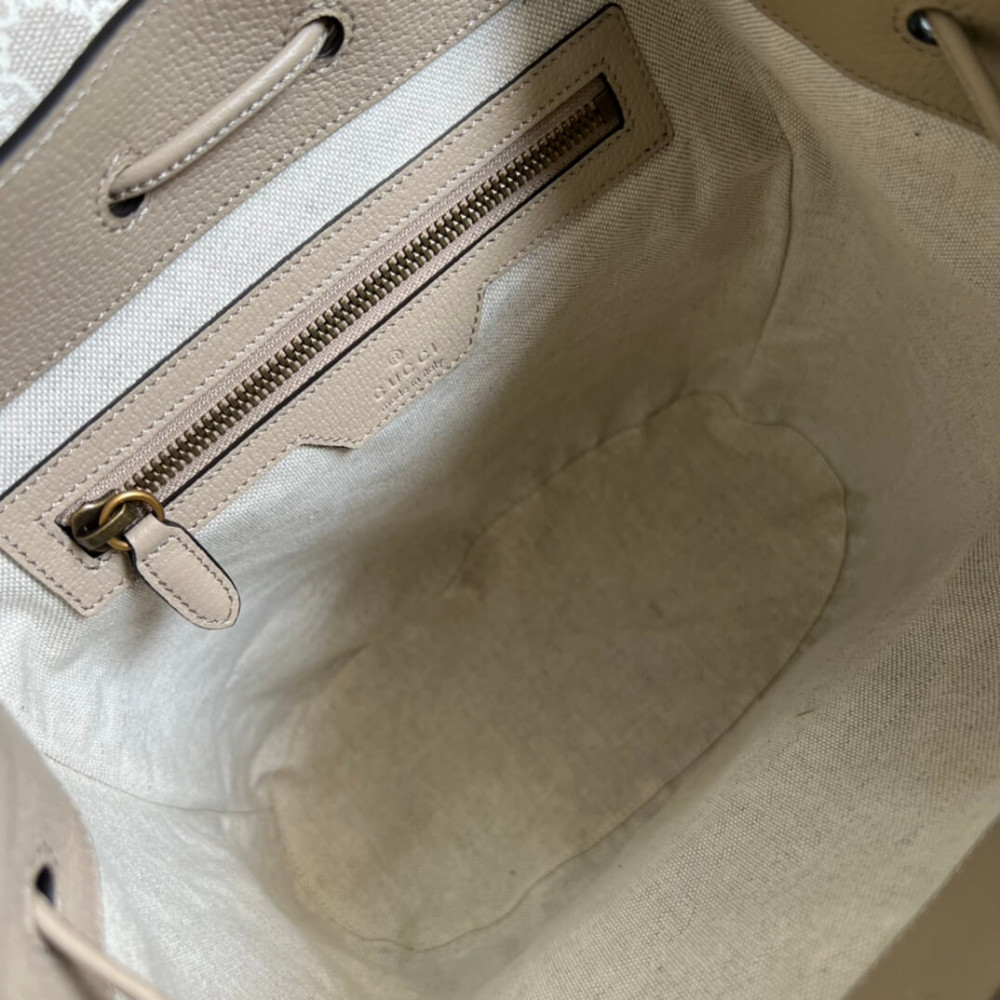 Gucci Backpack with Interlocking G Oatmeal Leather